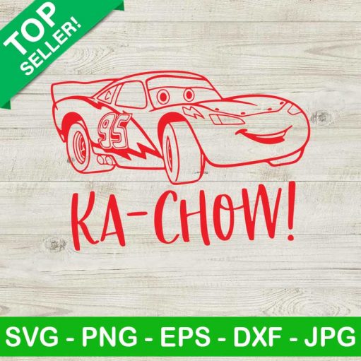 Ka Chow Lightning Mcqueen SVG, Disney Racing Car SVG, Disney Cartoon SVG