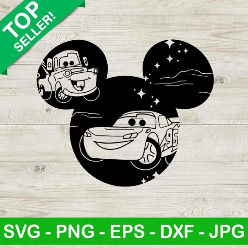 Mickey Mouse Lightning Mc Queen SVG, Lightning Mc Queen Cars SVG, Disney Cars SVG