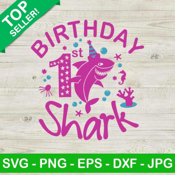 Birthday 1st Shark SVG