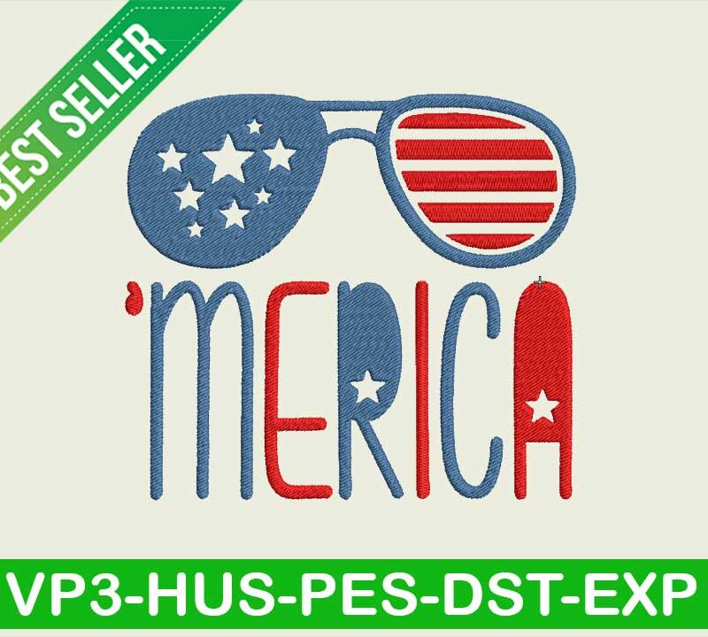 Merica embroidery design