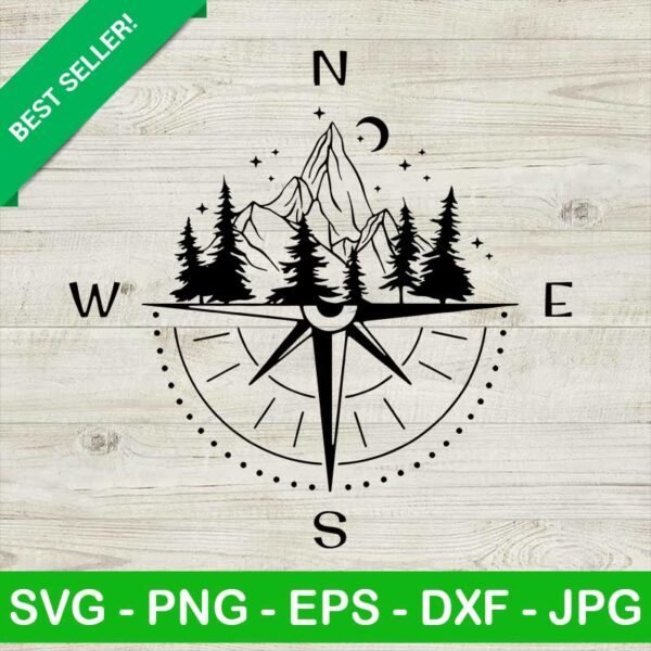 Nature Mountain Compass SVG