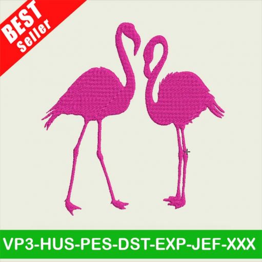 Flamingo Couple Embroidery Designs