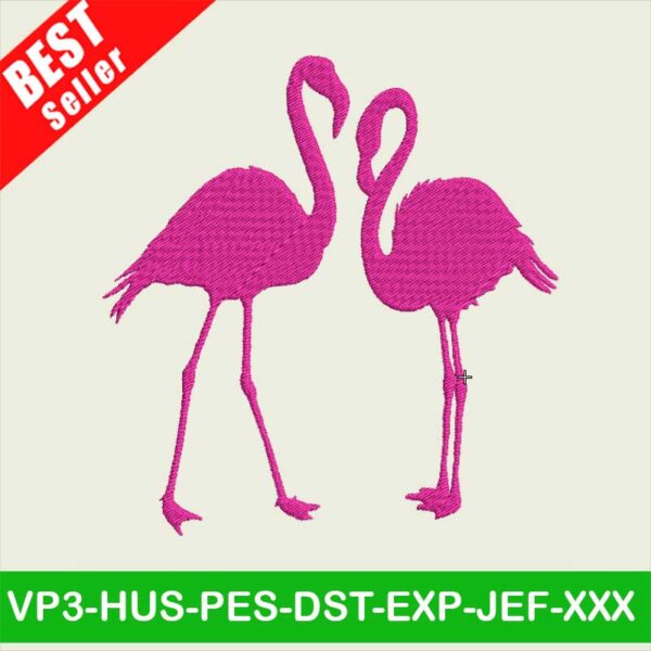 Flamingo Couple embroidery designs