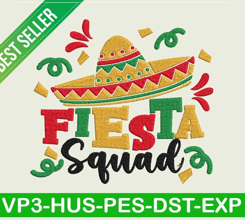 Fiesta squad embroidery design