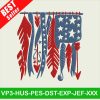 American Flag Feather Embroidery Designs