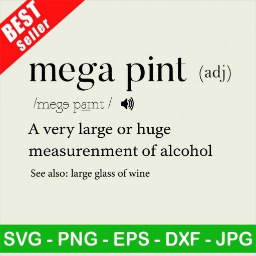 Mega pint adjective SVG, Mega pint SVG, Johnny Depp funny trend SVG