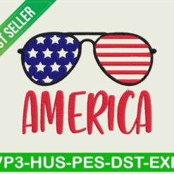 America glass embroidery design