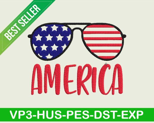 America glass embroidery design