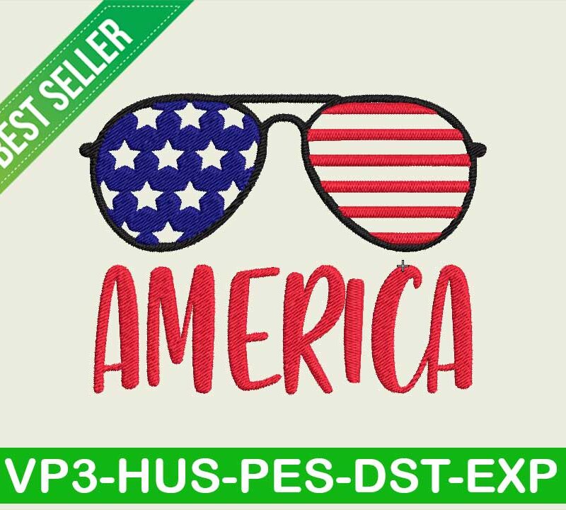 America glass embroidery design