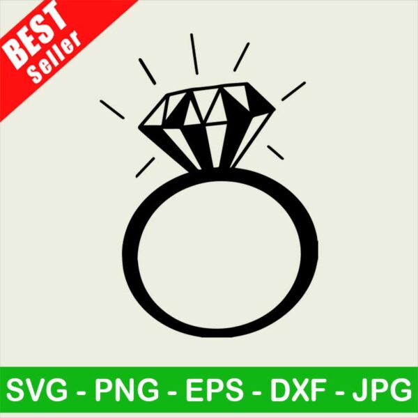 Diamond ring wedding svg