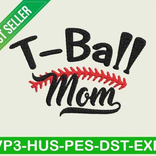 T ball mom embroidery design