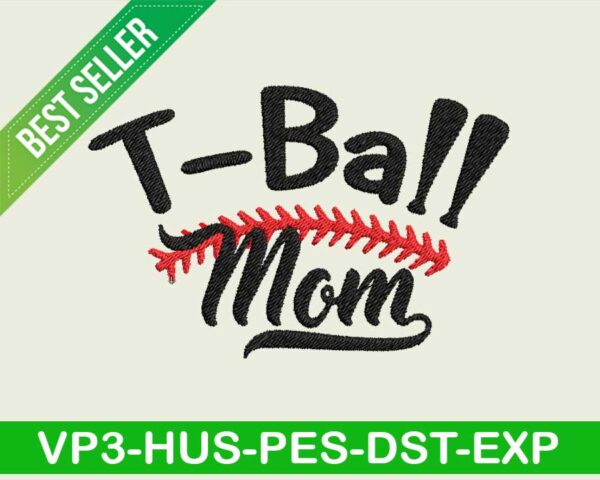 T ball mom embroidery design