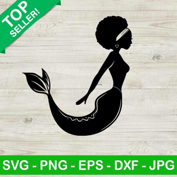 Black mermaid svg