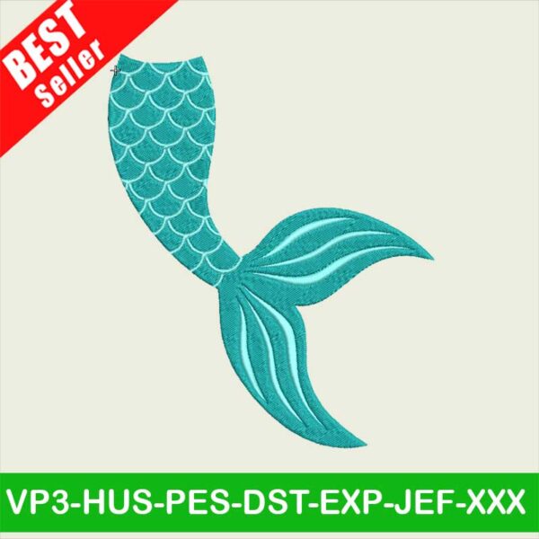 Mermaid tail embroidery designs