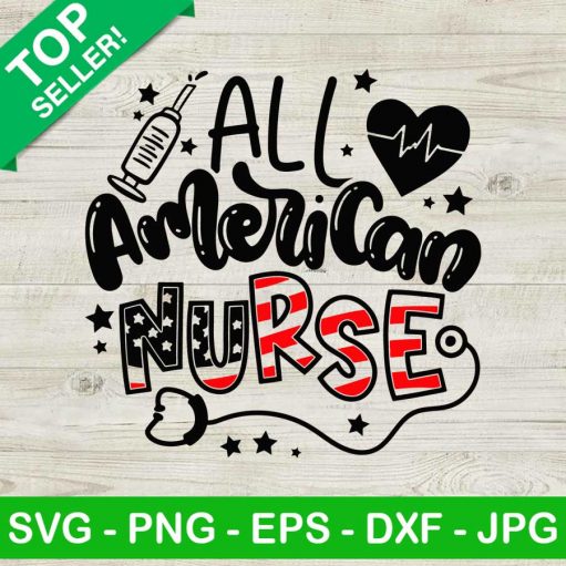 All American Flag Nurse SVG