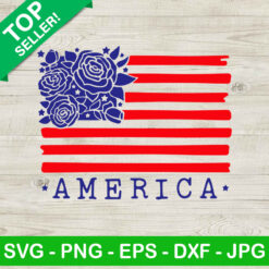 American flag floral SVG