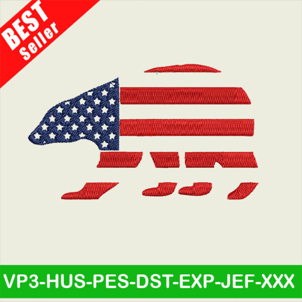 4th Of July Bear Embroidery Designs