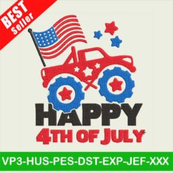Happy 4th Of July embroidery designs
