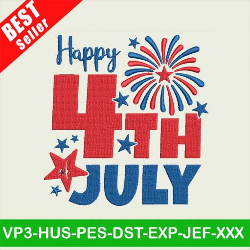 4Th Of July Fireworks Embroidery Designs