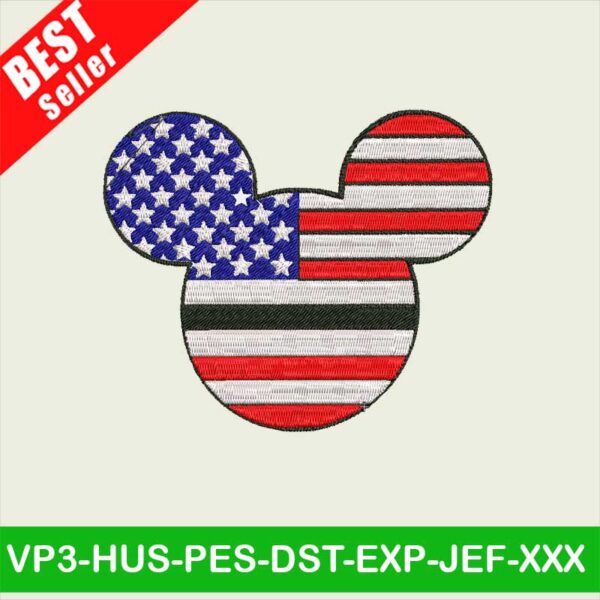 4th Of July Mickey Mouse embroidery designs