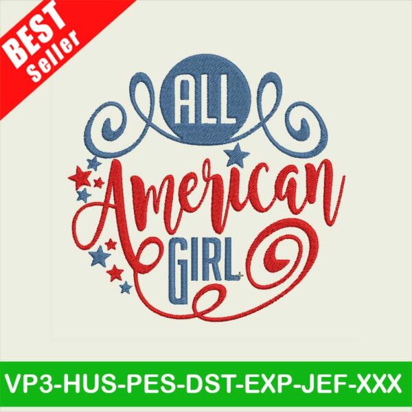 All American Girl embroidery designs
