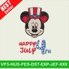 Mickey Happy 4Th Of July Embroidery Designs