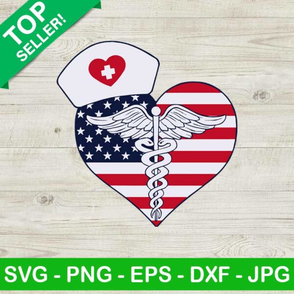 American Flag Nurse Logo SVG