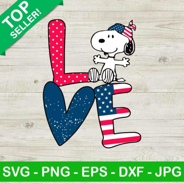 American Flag Snoopy SVG