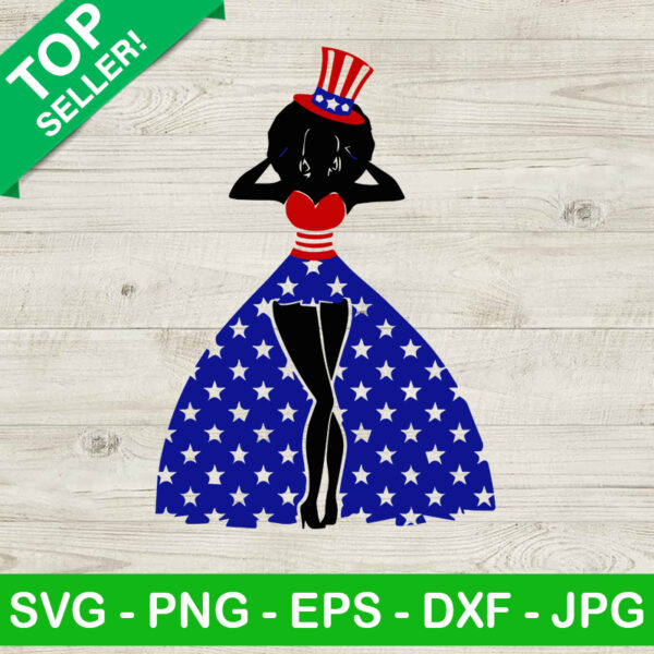 4th Of July Black Woman SVG
