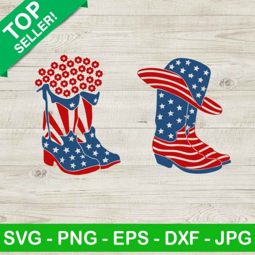 4Th Of July Cowboy Boots Svg