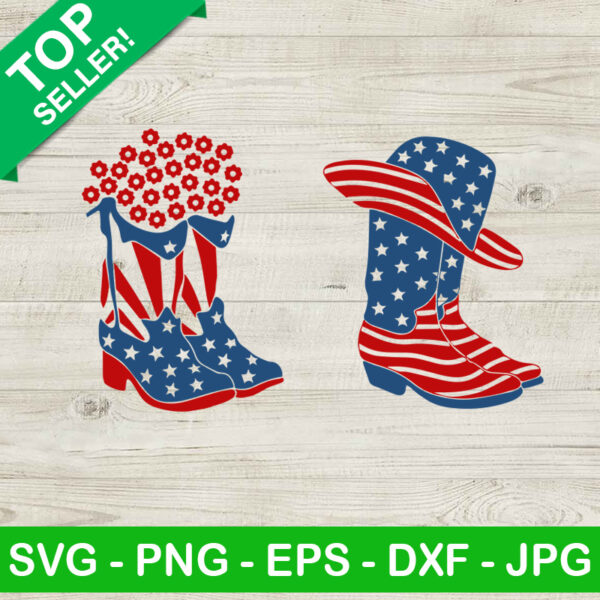 4th Of July Cowboy Boots SVG
