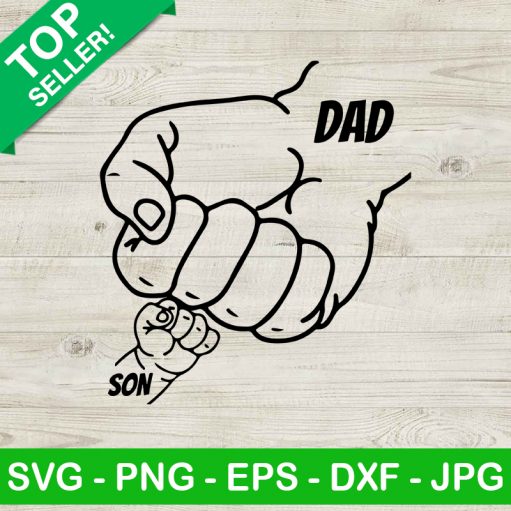 Dad And Son Fist Bump Svg Cut File