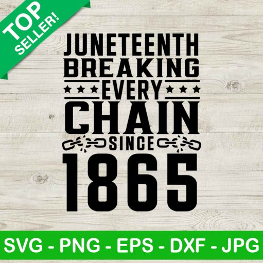 Juneteenth Breaking Every Chain Since 1865 SVG