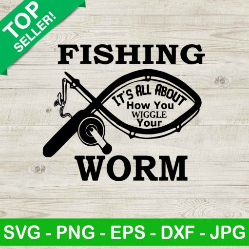 Fishing it's all about how you wiggle your worm SVG