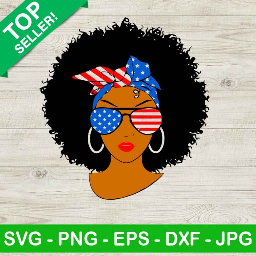 4th Of July Afro Woman SVG