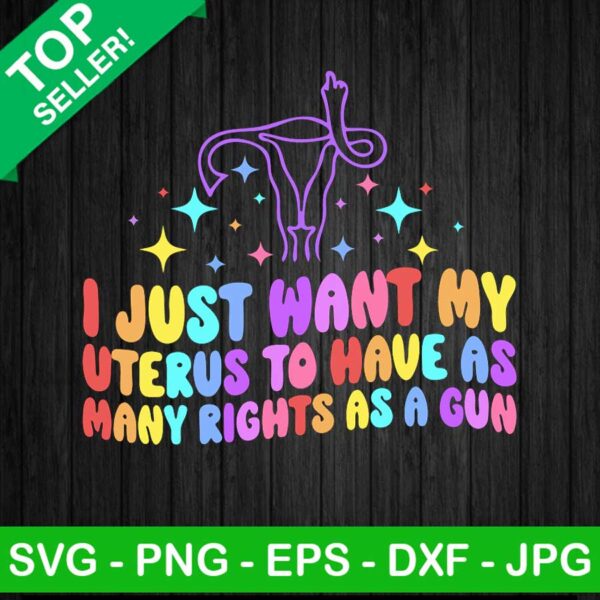 Uterus Middle Finger SVG, Just Want My Uterus Have As Many Rights As A Gun SVG, Pro Choice SVG