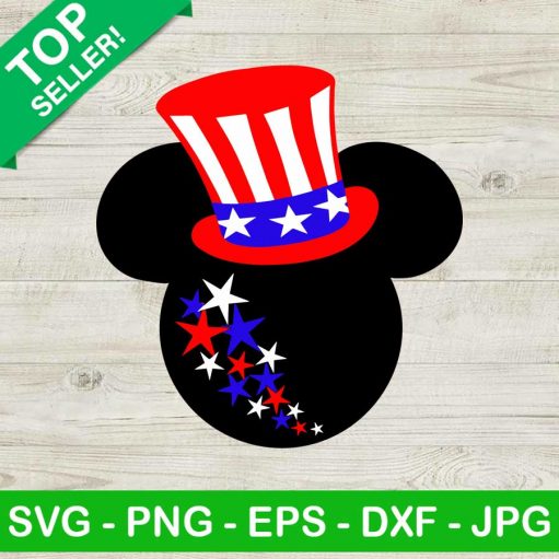 Mickey With 4th Of July Hat SVG