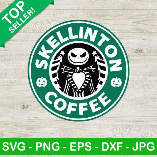 Jack Skellington Coffee SVG, Halloween Starbucks Logo SVG, Nightmare Before Christmas SVG