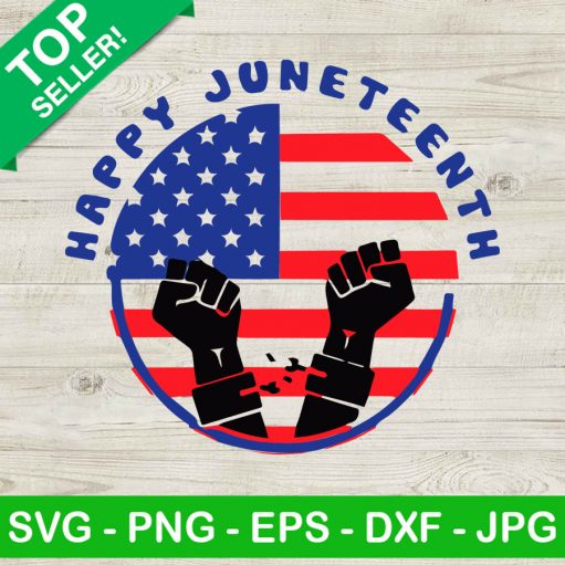 Happy Juneteenth US Flag SVG