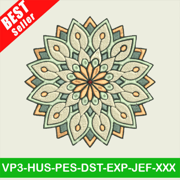 Mandala Flower embroidery designs