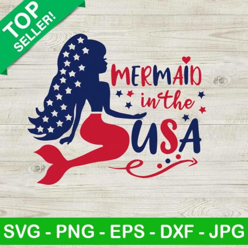 Mermaid In The USA SVG
