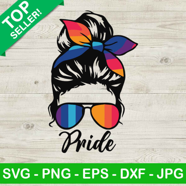 Messy Bun Mom Pride SVG