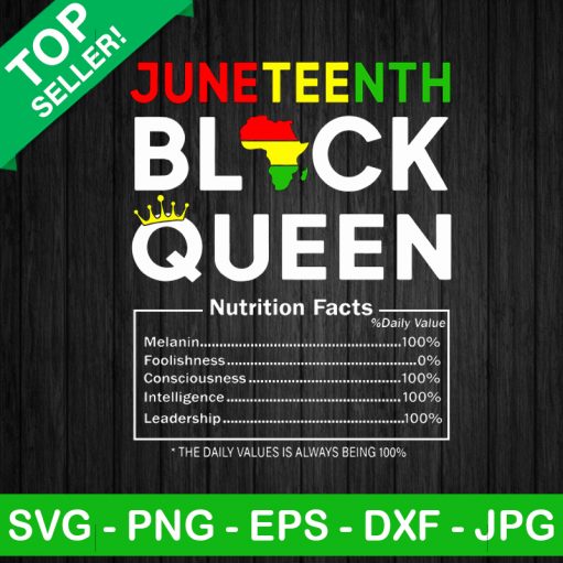 Juneteenth Black Queen Nutrition Facts SVG