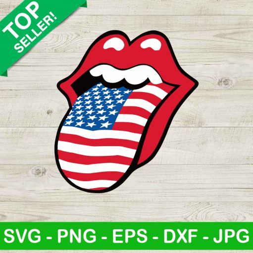 American Flag Lips Svg