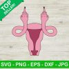 Pink middle finger uterus SVG