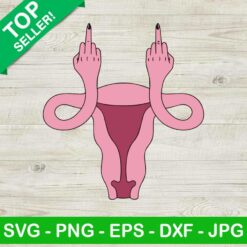 Pink middle finger uterus SVG