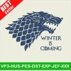 Winter Is Coming Embroidery Designs