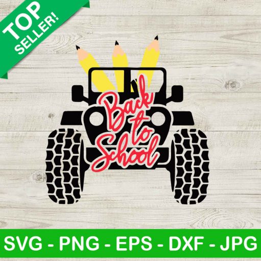 Back To School Jeep Cars SVG