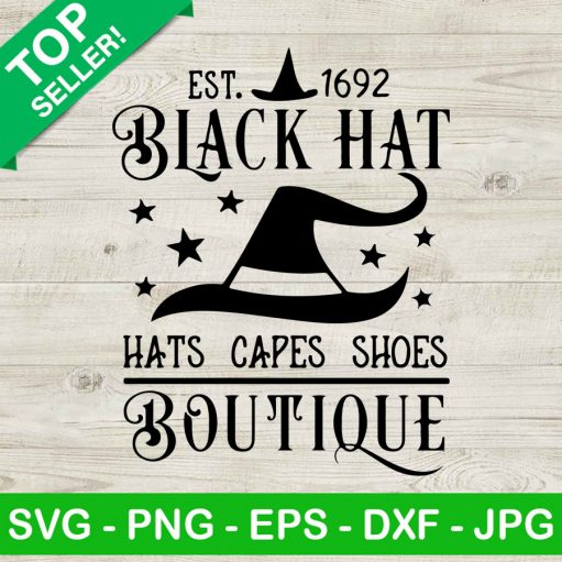 Black Hat Bountique SVG, Witch Hat Halloween SVG, Halloween SVG