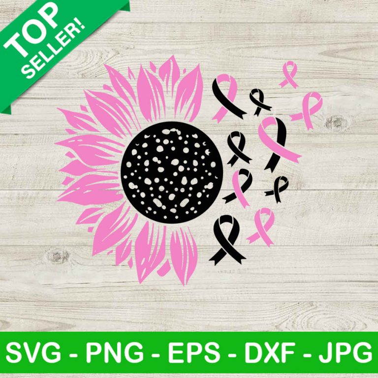 Breast Cancer Ribbon SVG, Breast Cancer Sunflower SVG, Cancer Ribbon ...